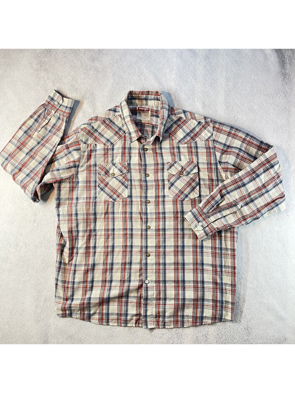Wrangler Pearl Snap Size 2XL Western Shirt Mens Multi Plaid Long Sleeve Rodeo
